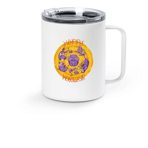 Happy Horizon "Power in Pocket Pets" Mug, a White Stainless Steel Travel Mug