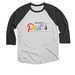 benefits ntxwc, a Black and Heather White 3/4 Sleeve Baseball Tee