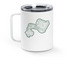Pine Lake Classic Travel Mug, a White Stainless Steel Travel Mug (back-view)