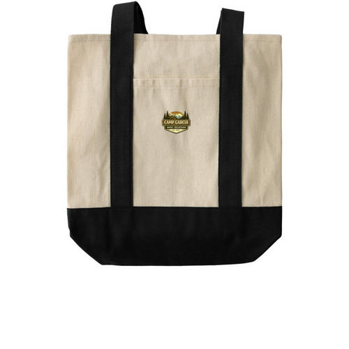 Camp Garcia Adventure Tote, a Natural/Black Two-Tone Grocery Tote Bag