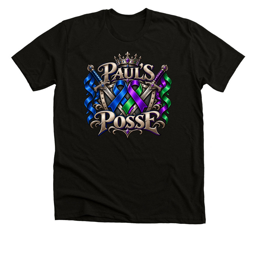 Paul's Posse, a Black Heather Premium Unisex Tee
