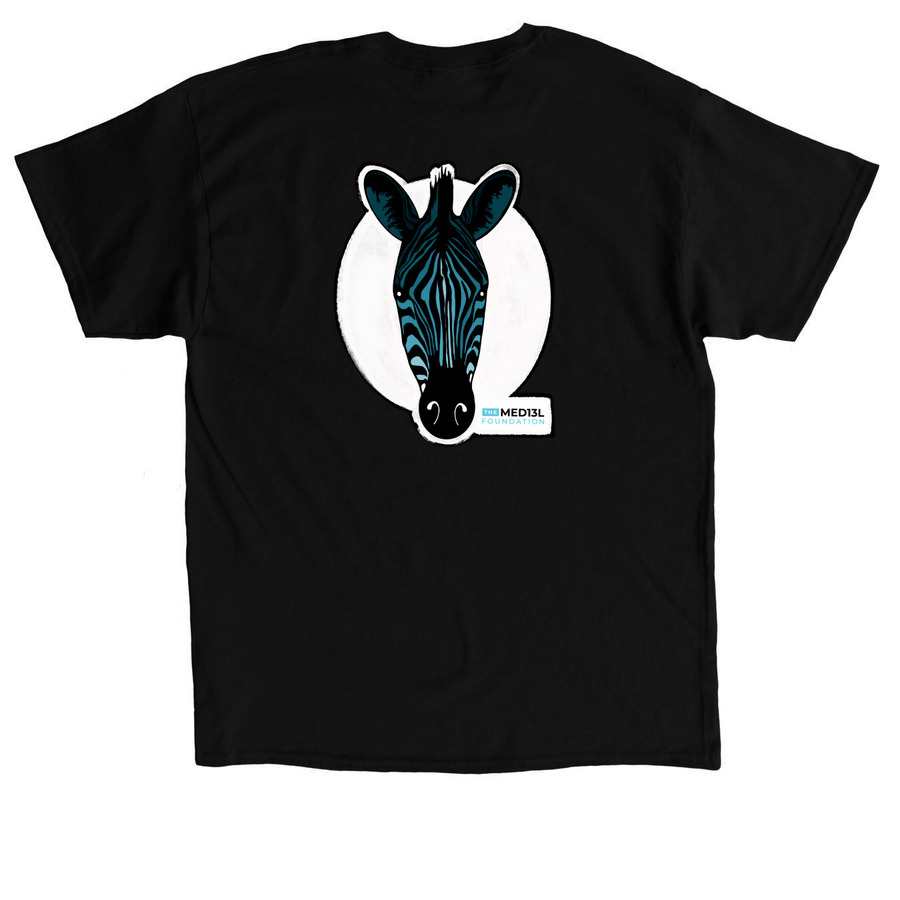Zebra Stamp, a Black Classic Unisex Tee (back-view)