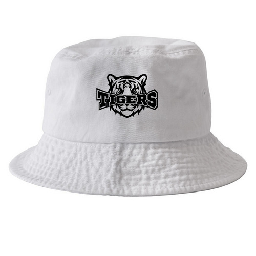 Tiger hat, a White Printed Bucket Hat