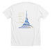 Temple, a Solid White Blend Premium Unisex Tee (back-view)