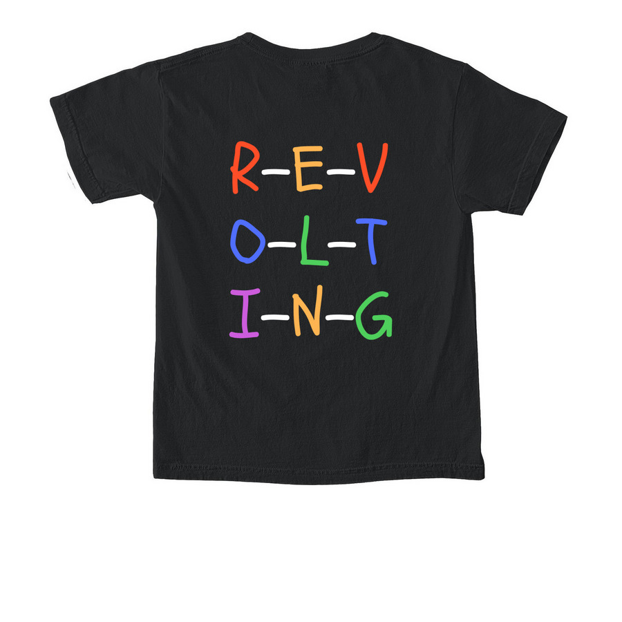 Matilda - Revolting, a Black Comfort Colors Youth Tee (back-view)