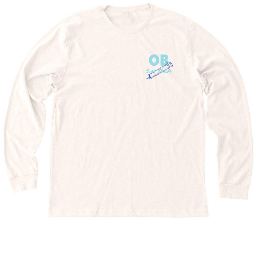Sim Team Shirt - Off White Draw Sheet, a Heather Natural Premium Long Sleeve Tee