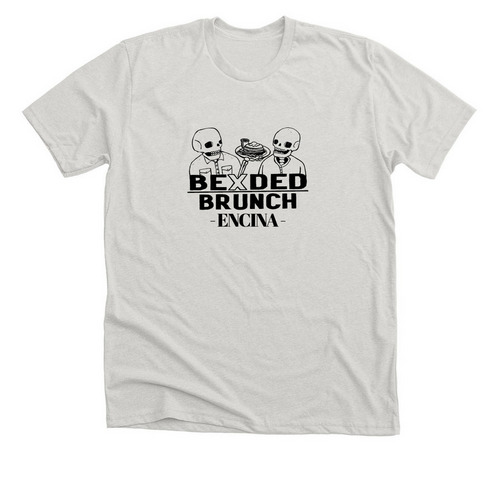 BExDED BRUNCH, a Heather Cement Premium Unisex Tee