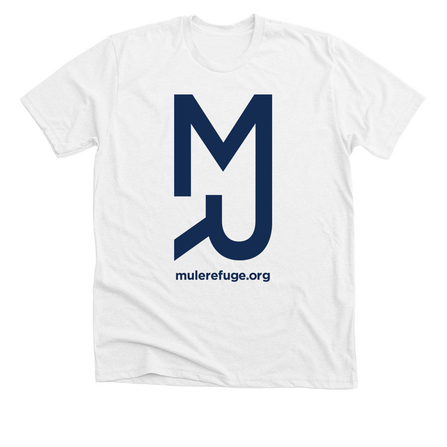 Navy MR Brand, a Solid White Blend Premium Unisex Tee