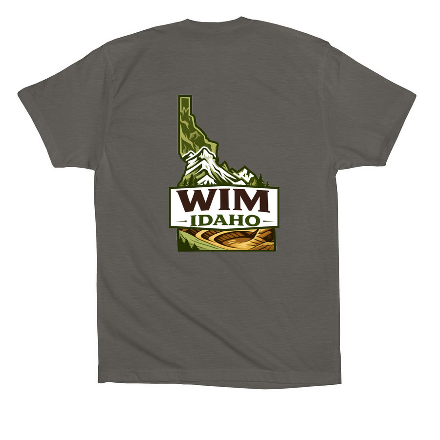 2026 Women in Mining Idaho Chapter, a Asphalt Premium Cotton Tee (back-view)