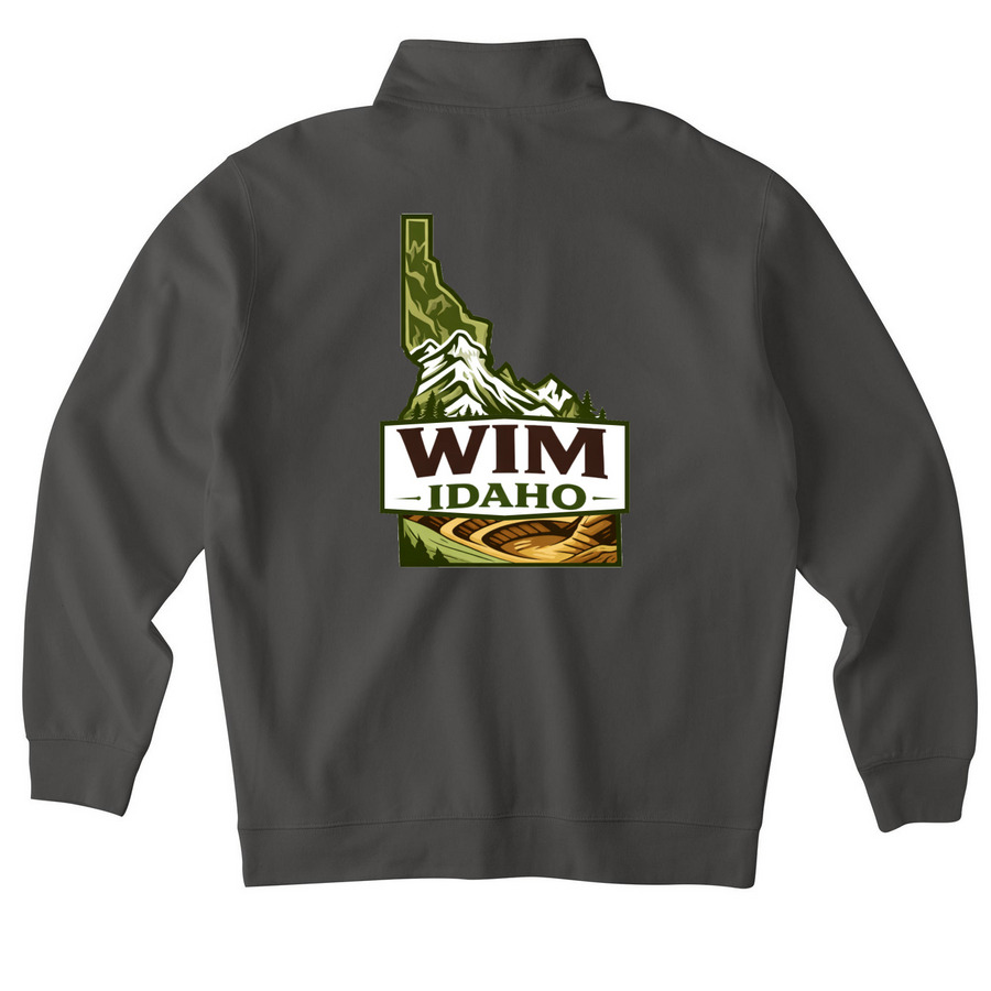 2026 Women in Mining Idaho Chapter, a Asphalt Midweight Quarter Zip Pullover (back-view)