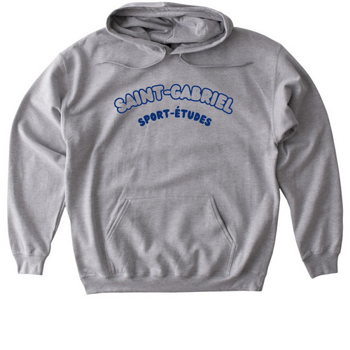 Saint-Gabriel Nom des finissants, a Sport Grey Gildan Softstyle Pullover Hoodie