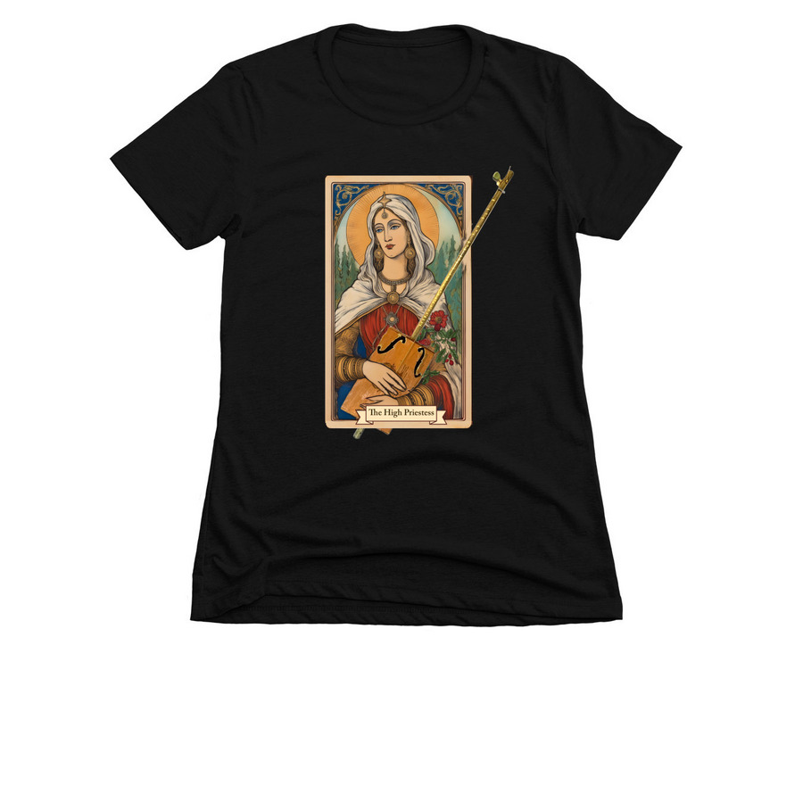 The High Priestess of Diddley Bows, a Black Women's Slim Fit Tee