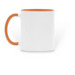 Tiny Trinket in a Teacup on a Mug, a Orange Two-Tone Ceramic Mug (back-view)