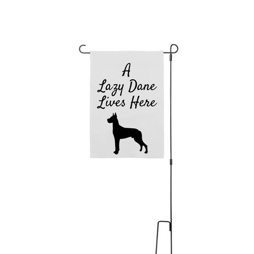 Got a Lazy Dane? Flaunt it!!, a White 12" x 18" Yard Flag with Stake