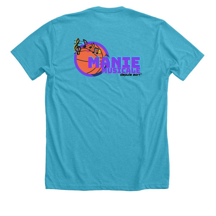 Les gazelles de Tunisie, a Heather Aqua Premium Unisex Tee (back-view)