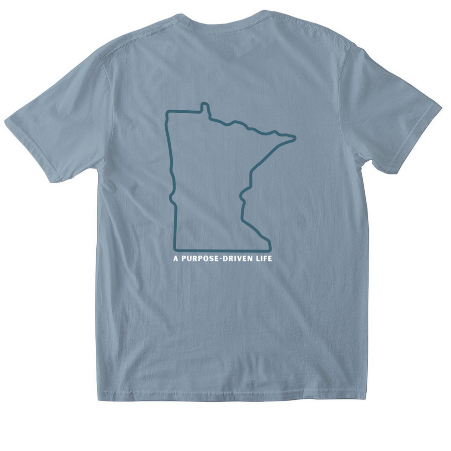 MOTA 2026 Conference: State Collection, a Stone Blue Softstyle Cotton Tee (back-view)