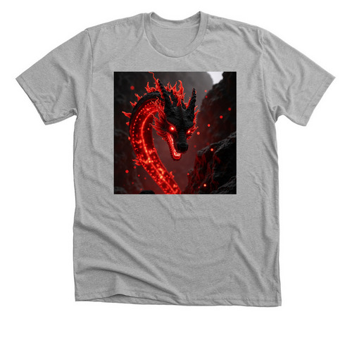 Fire serpent Tee, a Athletic Heather Premium Unisex Tee