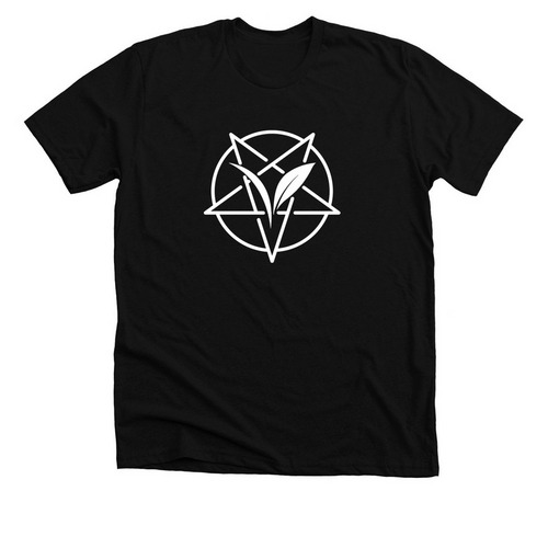 Vegan Pentagram Inverted Color, a Solid Black Blend Premium Unisex Tee