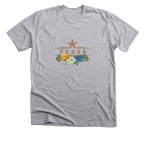 Texas Flora, a Athletic Heather Premium Unisex Tee