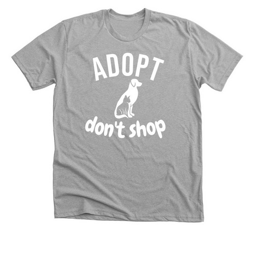Adopt Don't Shop, a Athletic Heather Premium Unisex Tee