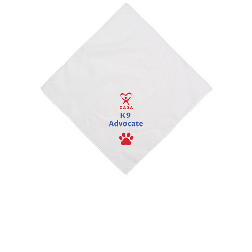 Dog CASA bandana, a White Cotton Bandana