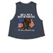 Red, White & FAFO, a Heather Navy Women's Cropped Racerback Tank