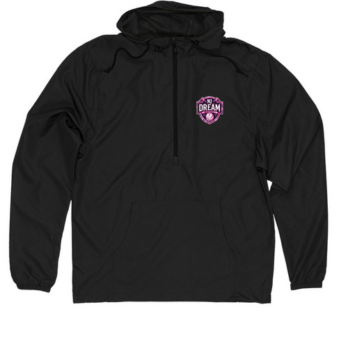Girls Outerwear, a Black Quarter-Zip Windbreaker