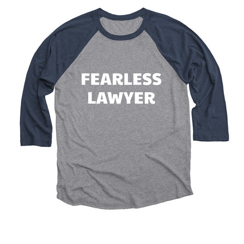 Fearless Lawyer, a Vintage Navy and Premium Heather 3/4 Sleeve Baseball Tee