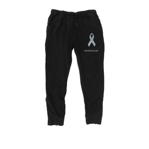 CMV SUCKS JOGGERS, a Black Midweight Fleece Joggers