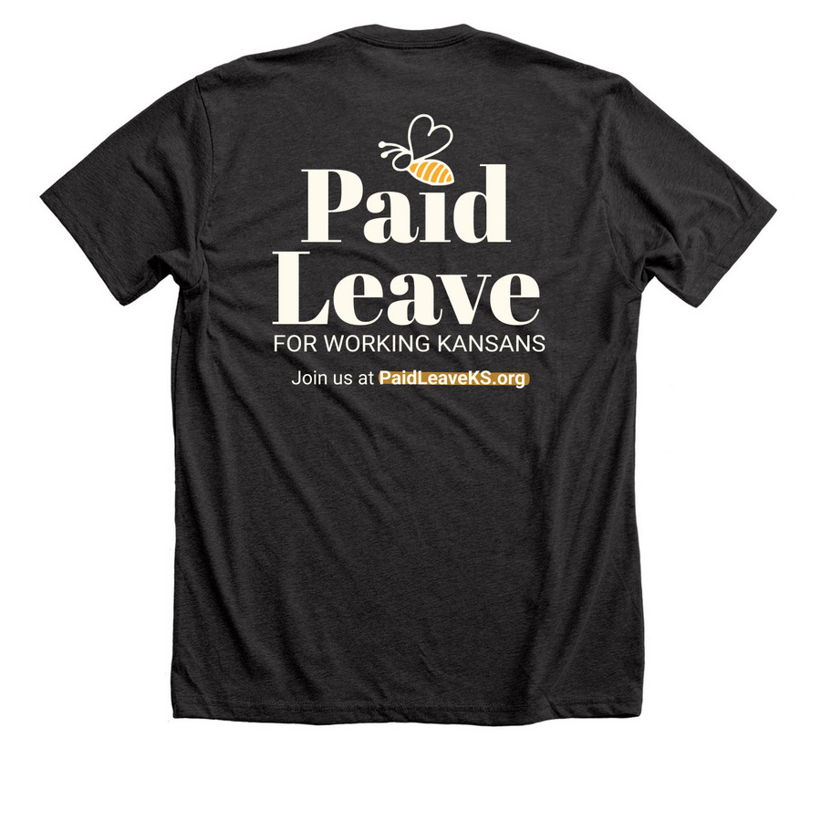 Paid Leave Premium Tee, a Dark Grey Heather Premium Unisex Tee (back-view)
