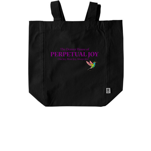 The Denver House of Perpetual Joy, a Black Recycled Cotton Tote Bag