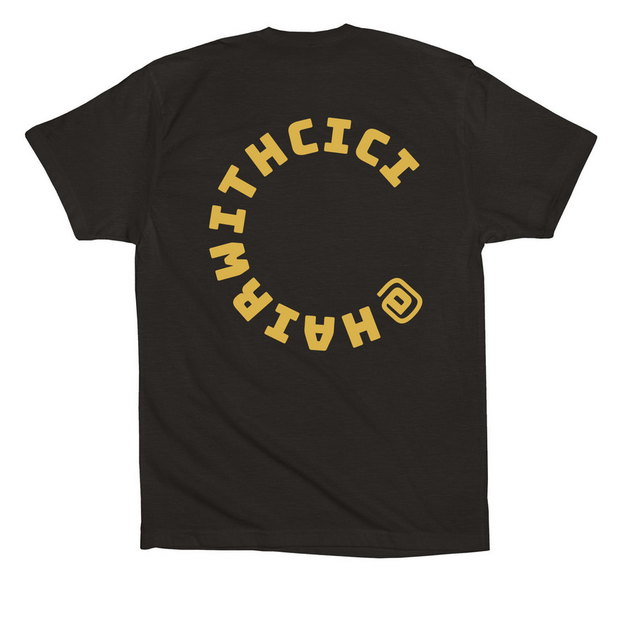 Hair By Cyderie, a Black Premium Cotton Tee (back-view)