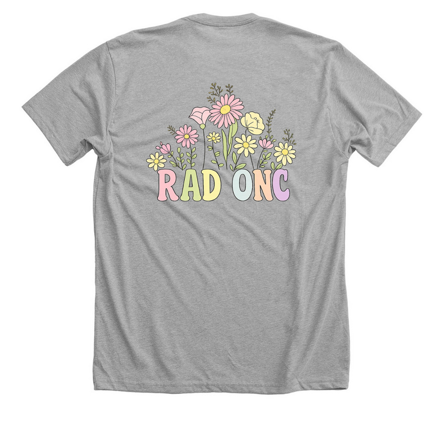 RadOnc Floral&nbsp;, a Athletic Heather Premium Unisex Tee (back-view)