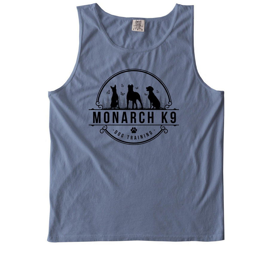 Monarch K9 Spring, a Blue Jean Comfort Colors Tank Top