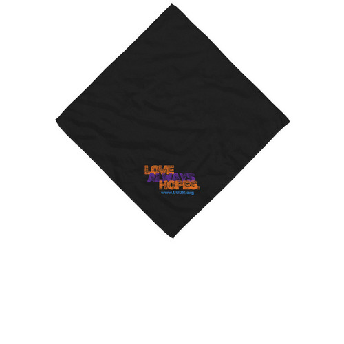 Love Always Hopes Bandana, a Black Cotton Bandana