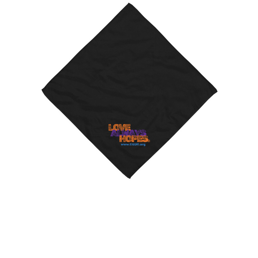 Love Always Hopes Bandana, a Black Cotton Bandana