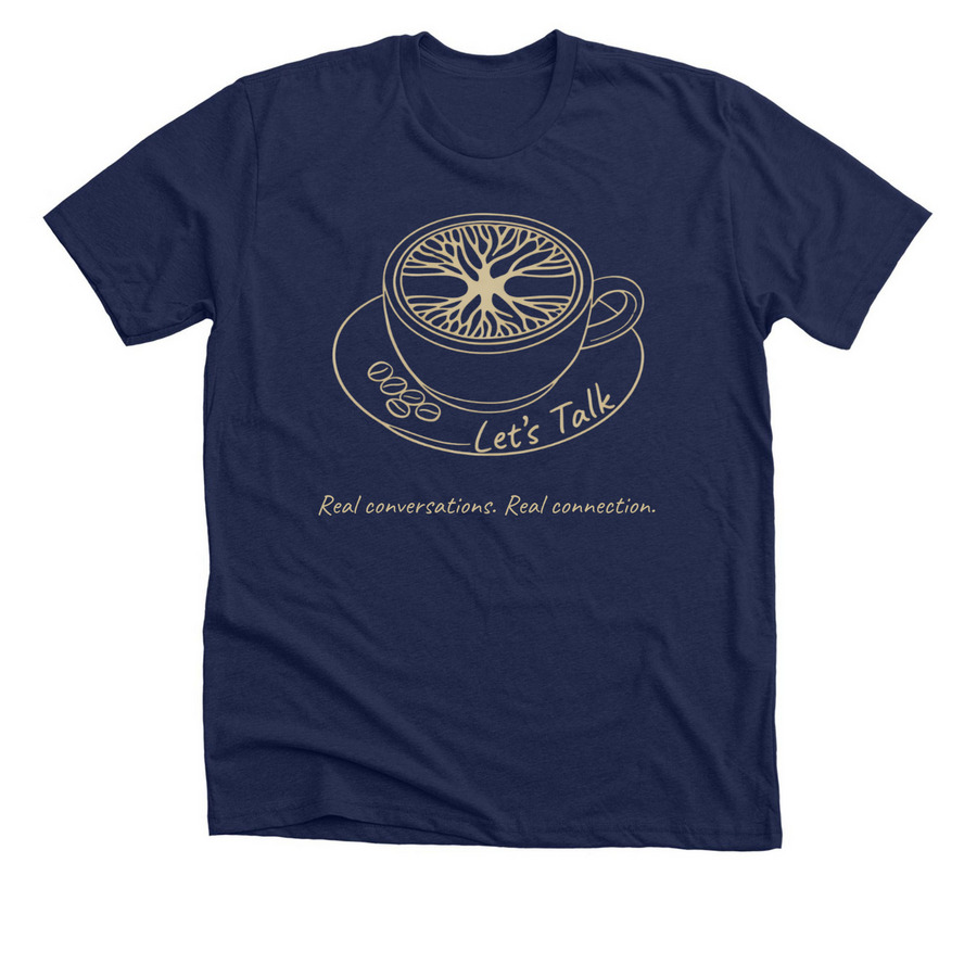 Let's Talk, a Solid Navy Blend Premium Unisex Tee