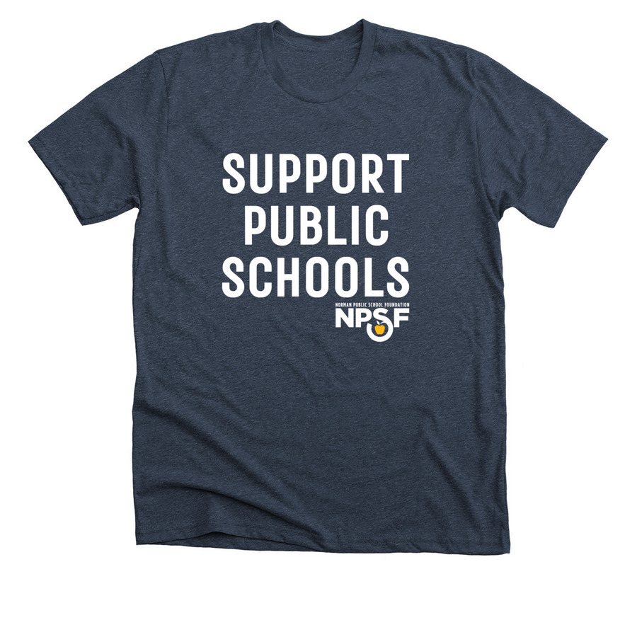 Support Public Schools - Adult Gear, a Heather Midnight Navy Premium Unisex Tee
