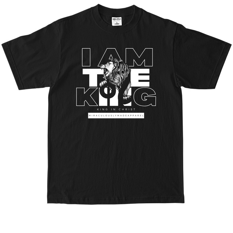 King in Christ, a Black Max Heavyweight Tee