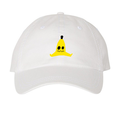 Banana Eats: Peel Hat, a White Printed Pigment Dye Baseball Cap