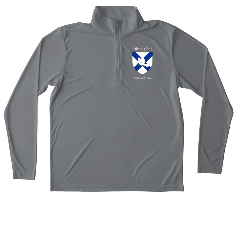 Charis Pullover, a Grey Concrete Unisex Performance Quarter Zip Pullover