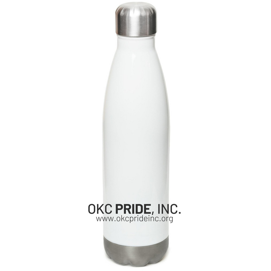 OKC Pride Stainless Water Bottle, a White Stainless Steel Water Bottle