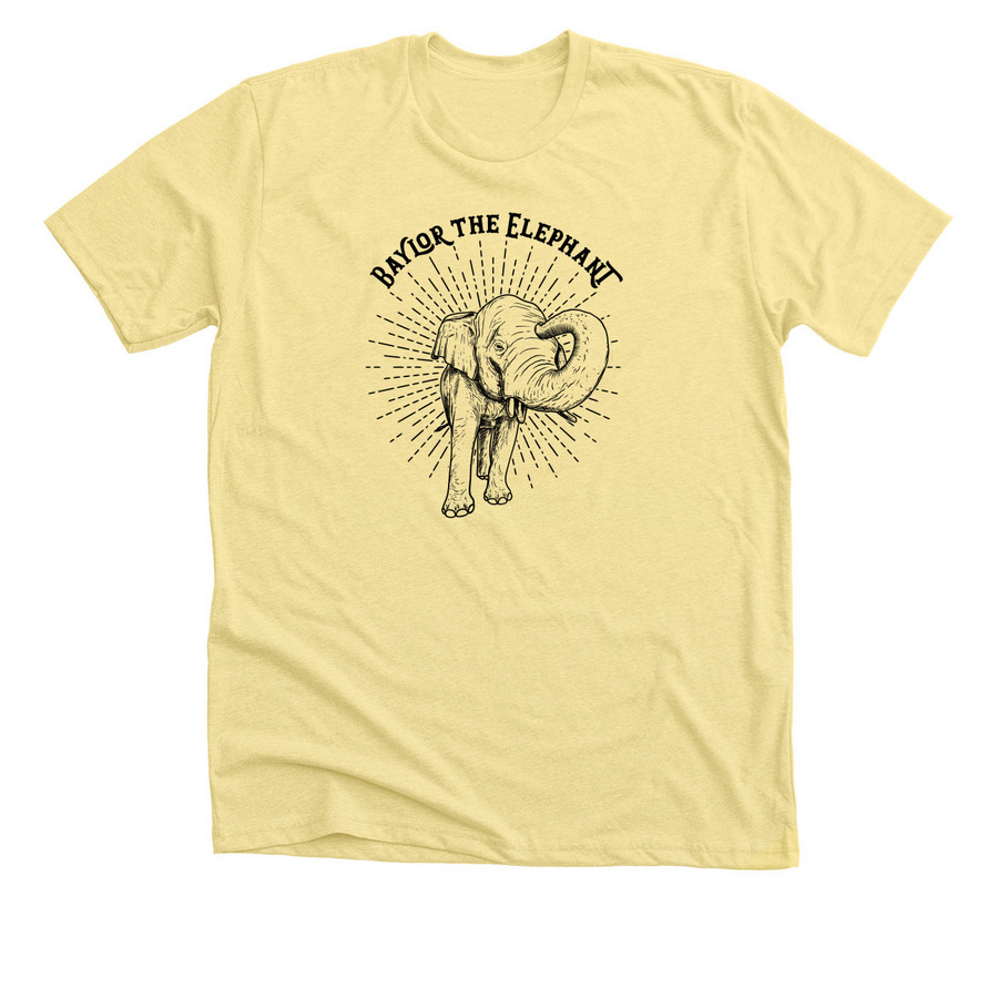 Baylor the Elephant, a Heather Yellow Gold Premium Unisex Tee