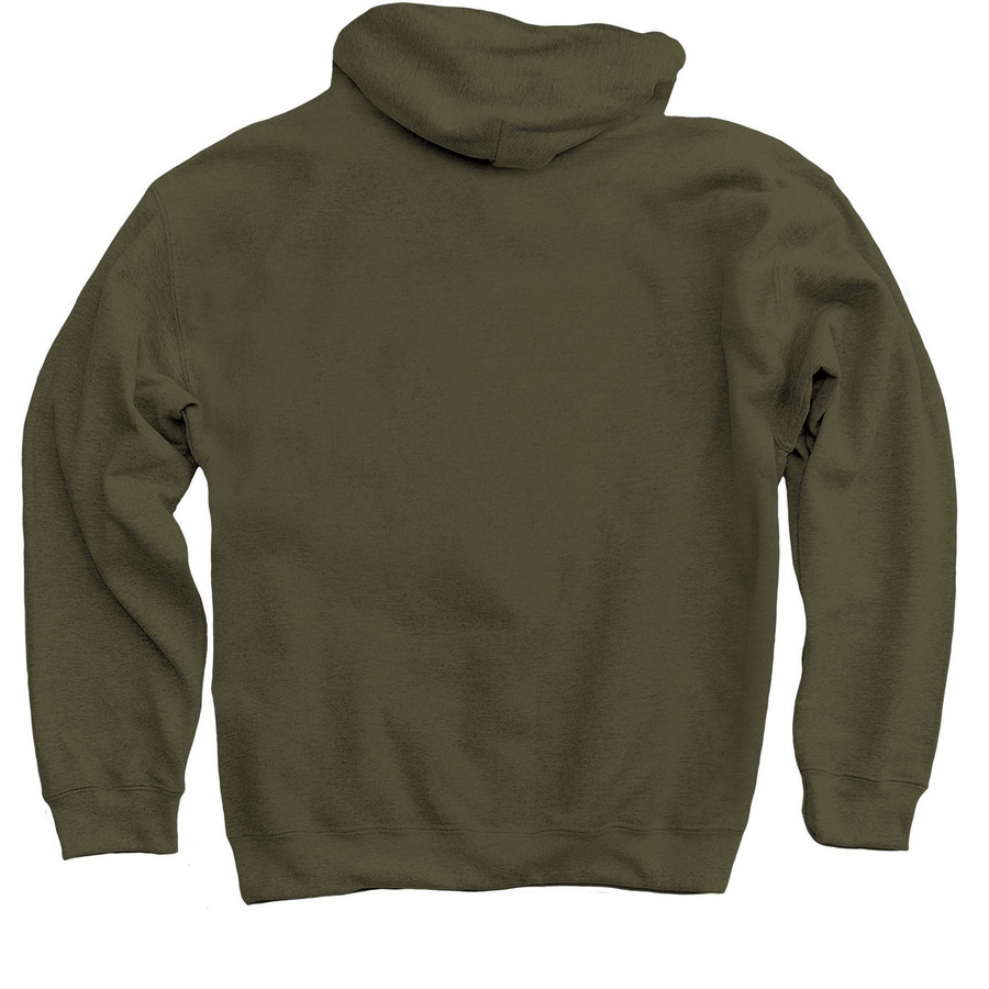 Rescue All the Dogs, a Military Green Pullover Hoodie (back-view)