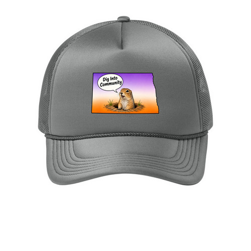 Dig Into Community Trucker Hat, a Deep Smoke Printed Foam Trucker Hat