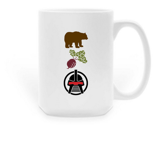 Bears Eat Be, a White Large Coffee Mug
