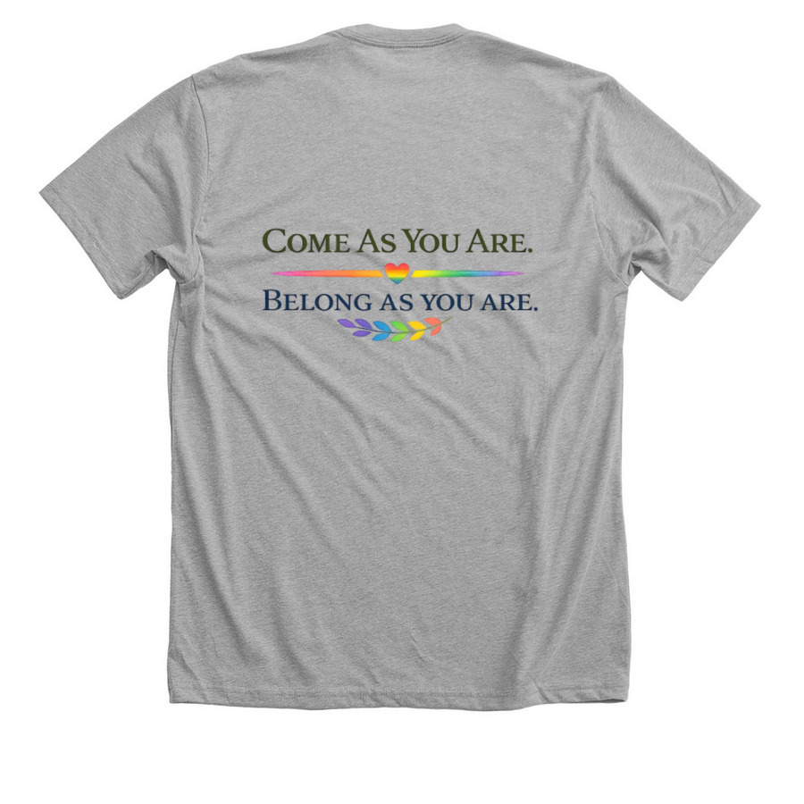 Temple B'nai Abraham&nbsp;Pride, a Athletic Heather Premium Unisex Tee (back-view)