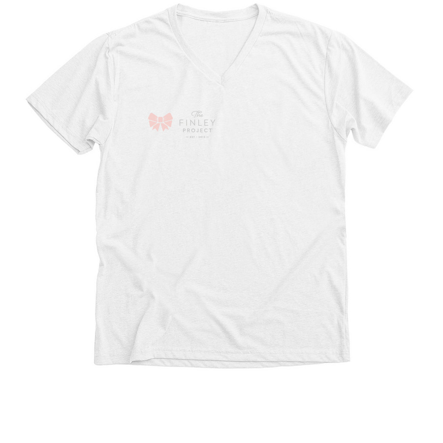 Friend of The Finley Project, a Solid White Blend Premium V-Neck Tee