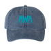 AWA Logo Hat, a Navy Printed Pigment Dye Baseball Cap