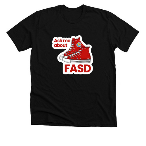 Ask Me About FASD, a Solid Black Blend Premium Unisex Tee